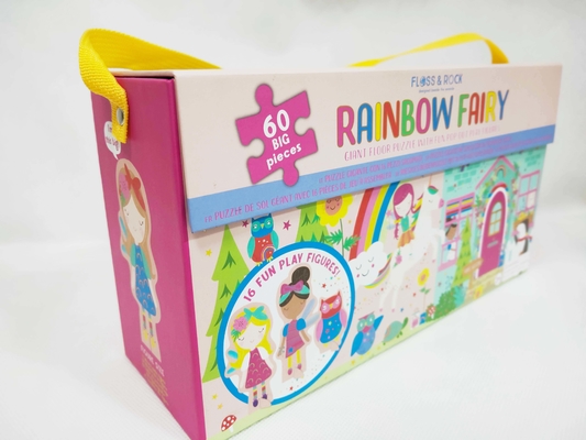 60pcs Rainbo Fairy Cardboard Jigsaw Puzzle Large Pice Jigsaws with Fun Pop Out Play Figures
